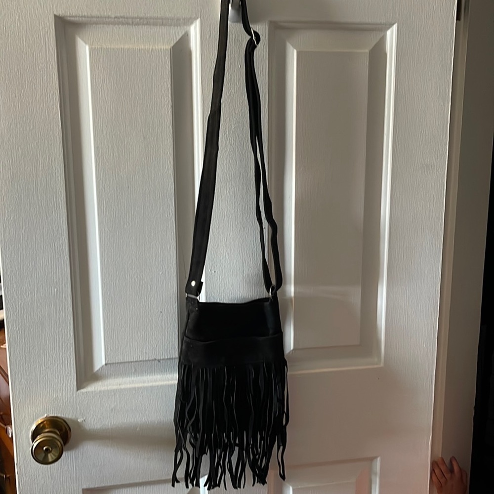 Black fringe purse
